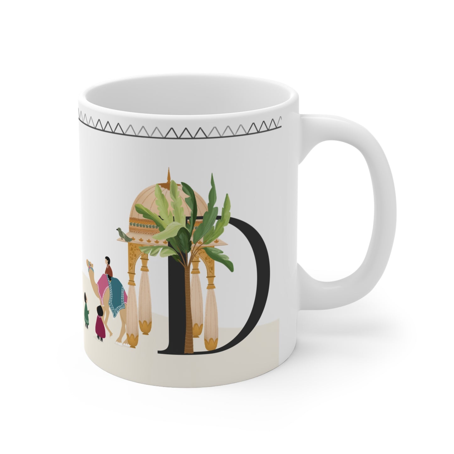 Elephant Festival 11oz Ceramic Mug — Colorful Indian Street Parade Design